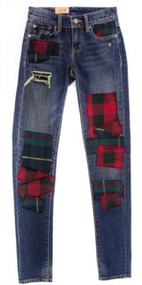 Denim & Supply By Ralph Lauren Tartan Patchwork Stretch Skinny Jean Pant 24