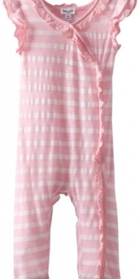 Splendid Littles Baby-Girls Newborn Mediterranean Stripe Romper, Pink Ribbon, 3-6 Months