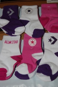 Converse Baby Socks- 6 Pack Infant Toddler (6-12 Months, Pink)