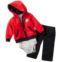 Carter's 3 Pc Micro Fleece Cardigan Set - Rockstar-6M