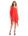 BCBGMAXAZRIA Womens Alana Side Drape Dress, Bright Red, Small