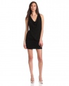 BCBGMAXAZRIA Women's Mirina Draped Cocktail Dress with Cowl Back, Black, Medium