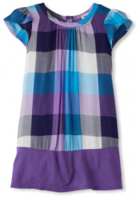 Splendid Littles Girls 2-6X Beach Blanket Plaid Toddler Dress, Blue/Lilac, 2T