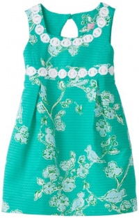 Lilly Pulitzer Girls 2-6x Mini Adelson Dress, Lagoon Green Birds And Bees, 2