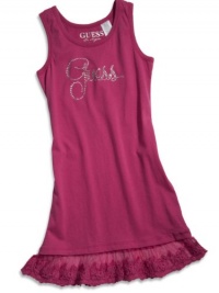 GUESS Kids Girls Big Girls Dress with Rhinestones & L, VIOLET (10/12)