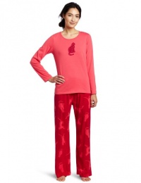 Hue Sleepwear Women's Rhinestone Long-Sleeve Pajama Set