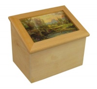 THOMAS KINKADE Cobblestone Evening Wooden Recipe Box