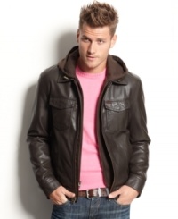 Rock that Top Gun look. This hooded jacket from Levi's lets you live life in the fast lane.