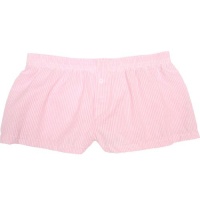 Candy Cane Pink Seersucker Stripe Cotton Boxer Shorts