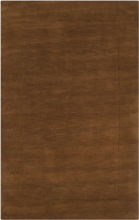 Area Rug 7x9 Rectangle Solid/Striped Golden Brown Color - Surya Mystique Rug from RugPal