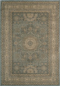 Area Rug 7x9 Rectangle Traditional Light Blue Color - Momeni Belmont Rug from RugPal