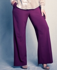 Calvin Klein's plus size straight leg pants are essentials for polished career wear. (Clearance)