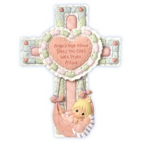 Precious Moments Precious Little Blessings Baby Cross with Stand, Girl