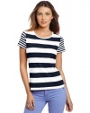 French Connection Women's Fun Stripe Top, Blue, Small