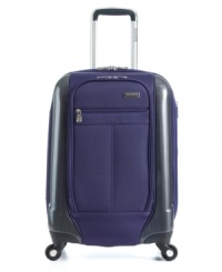 The best of both worlds-a unique, lightweight hybrid design combines a softside construction with hardside paneling for superior protection and incredible packing flexibility. Set on easy-glide spinners, this universal carry-on goes where you go with ease & versatility, sporting a fully-lined interior with suiter system and padded tie-down strap. Limited lifetime warranty.