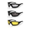 3 Pairs Kickback Foam Padded Motorcycle Sunglasses