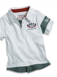 GUESS Kids Boys Baby Boy Short-Sleeve Layered-Placket Po, WHITE (24M)