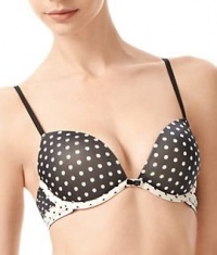 Calvin Klein Level 1 Girl Mix A Lot Plunge Underwire Push-up Bra, 34D, Pin Dot Print