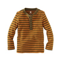 Tea Collection Baby-Boys Infant Hikers Stripe Henley Shirt, Orange, Medium