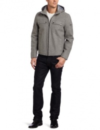 Calvin Klein Sportswear Men's Short Jacket With Hood, Concrete, Small