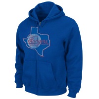 Texas Rangers Royal Silver Era Retro Logo Full-Zip Hooded Sweatshirt