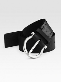 A casual look crafted from gancio-textured calfskin leather. Gunmetal buckle About 1½ wide Made in Italy 