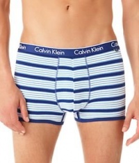 Calvin Klein Men's Ck One Cotton Trunk, Tricolor/Soft Aqua, Medium