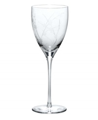 Delicate floral springs and beaded texture grace this crystal goblet (shown  right), the perfect complement to your Bellina china. Ideal for water or wine with its generous shape.