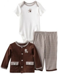 Little Me Baby-Boys Newborn Cute Hounds Take Me Home Sleepwear Set , Brown Multi, 3 Months