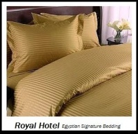 Royal Hotel's Striped Bronze 800-Thread-Count 4pc California-King Bed Sheet Set 100-Percent Egyptian Cotton, Sateen Striped, Deep Pocket