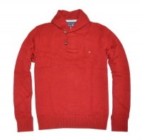 Tommy Hilfiger Men Shawl Collar Logo Classic Sweater Pullover