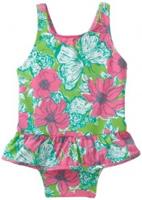 Lilly Pulitzer Baby-Girls Ruth Swimsuit, New Green Little Bloomer Cacooner, 18-24 Months