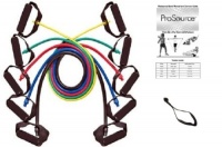 ProSource 48-Inch Premium Latex Resistance Exercise Band Set (Set of Five)