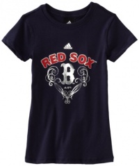 MLB Girls Boston Red Sox Team Jewels S/S Layered Fashion Fit Tee