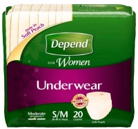 Depend for Women Underwear, [Small/Medium], Moderate Absorbency, 20-Count Packages (Pack of 4)