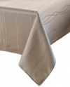 Gourmet Spillproof 60-Inch by 120-Inch Fabric Tablecloth, Ivory