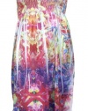 Juniors Colorful Strapless Abstract Elegant Beach Dress