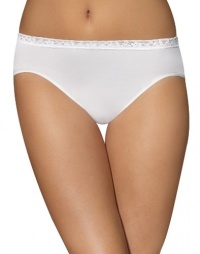 Bali Comfort Revolution Seamless Lace Hi Cut Panty, 7-White