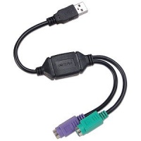 SANOXY USB to Dual PS/2 Adapter, for Mouse and Keyboard (Black)