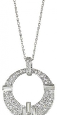 Carolee Classic Love Story Silver-Tone Circle Pendant Necklace