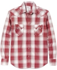 Saddle up your style with this Western-inspired plaid shirt from Lucky Brand Jeans.