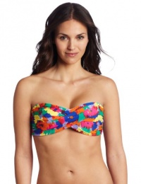 Shoshanna Women's Mediterranean Floral Twist Bandeau Top, Mediterranean Floral, MLDD