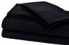 Elite Home Renaissance Collection 600 Thread Count Sateen Queen Sheet Set, Black