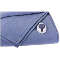 Soft Heat Luxury Micro-Fleece Low-Voltage Electric Heated Twin Size Blanket, Slate Blue