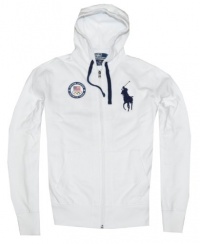 Polo Ralph Lauren Men US Olympic Team London 2012 Big Pony Logo Hoodie (L, White/navy)