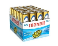 Maxell AA Gold Series Alkaline Battery Bulk Retail Pack - 20-Pack