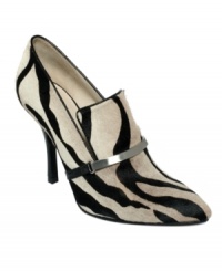 A wild print and slim metallic buckle add the perfect amount of glamour to the Nine West Bettergo pump.