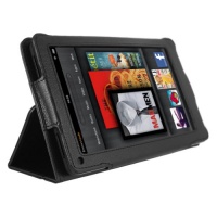 MiniSuit PU Leather journal book folio stand case cover for Amazon Kindle Fire Tablet (Black)