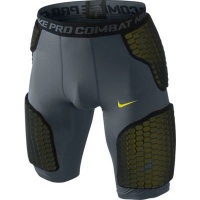 Mens Nike Pro-Combat Padded Shorts Flint Grey / Bright Cactus 369261-065