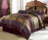 Chezmoi Collection 7 Pieces Multi Color Gitano Jacquard Patchwork Comforter Set Bed-in-a-bag King Size Bedding